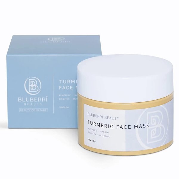 BluBerri Beauty Anti Aging Turmeric Clay Face Mask for All Skin Types, Acne, Eczema