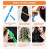 42 Pieces Heatless Waves Hair Curler, No Heat Damage Wavy Hair Curlers with 2 Sets of Styling Hooks, Heatless Curls for Women Girls Medium Short Hair(4 Colors,25cm/ 9.9")