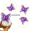 40 PCS Purple Lively 3D Butterfly Cupcake Toppers Hollow Art Butterfly Cake Topper Decorations for Baby Shower Wedding Anniversary Kids Birthday Party Supplies Mixed Size