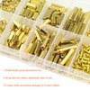 HELIFOUNER 242 Pieces M2.5 Male Female Hex Brass Spacers Standoffs Screws Nuts Assortment Kit, Threaded Pillar for Printed Circuit Board Motherboard