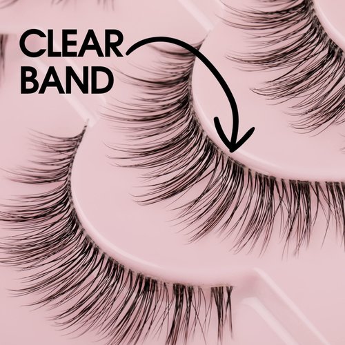 False Eyelashes 3D Lashes Natural Look Fake Eyelashes Clear Band 14mm lashes Soft Volume Lashes 10 Pairs Pack