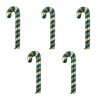Wamnexti 5 Pack Christmas Candy Canes, 4.9FT Tall Aluminum Film Foil Balloons Big Holiday Balloons for Xmas Home Party Decoration Green