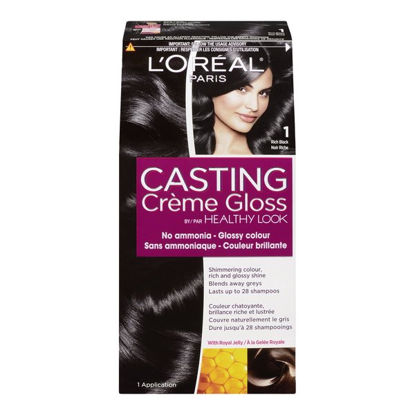 L'Oreal Healthy Look Creme Gloss Hair Color, 1 Rich Black/Double Espresso