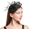 C.Garopl Accessories Fascinators Hats Women Vintage Wedding Fashion Headband Clip Church Cocktail Dresses Headwear Tea Party (Black-01)