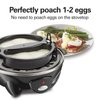 Hamilton Beach 3-in-1 Electric Egg Cooker for Hard Boiled Eggs, Poacher, Omelet Maker & Vegetable Steamer, Holds 14, Black (25508)