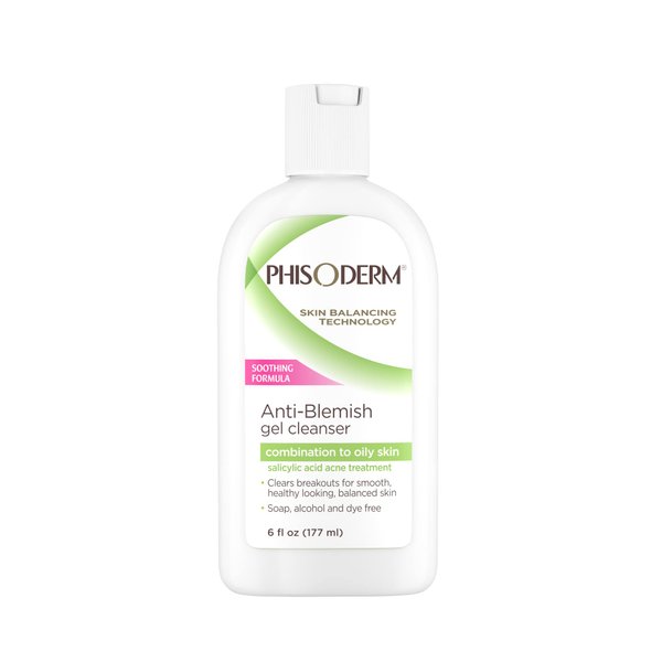 pHisoderm Anti-blemish Gel Cleanser, for Oily, Combo and Acne-prone Skin, 6 Fluid Ounce Bottle (Pack of 4)