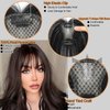 Angels Beauty Hair Toppers for Women Real Human Hair, 360° 3D Cover Side Clip in Bangs, Upgrade Base Human Hair Toppers for Women with Thinning Hair Side Bangs Hair Clip (Natural Black, Side Bangs)