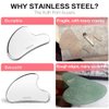 FUANKANG Gua Sha Facial Tools with Travel Pouch Stainless Steel Scraping Massage Tool for Face