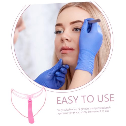 Generic Eyebrow Template, Eyebrow Shaping Kit,8 Styles Reusable Eyebrow Stencil with Handle and Strap, Brow Stencil for Shaping Fashionable Eyebrows,3 Minutes Makeup, New Upgrade., Pink