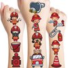 96 PCS Firefighter Day Temporary Tattoos Sticker Car Fire Truck Themed Birthday Party Decorations Favors Supplies Gifts Boys Girls Baby Shower Adult Cute Tattoo School Prizes Reward Themed