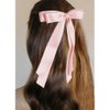 Bmobuo Hair Bows for Women Hair Ribbon for Girls Soft Satin Ribbon for Hair Double Layers Clips Pink Ribbon Coquette Hair Bows Pink Bows White Black Hair Bows