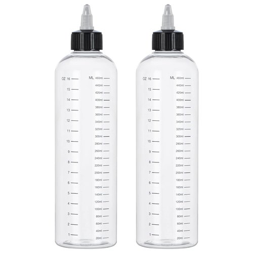 sdoot Applicator Bottle for Hair, 16.9oz Hair Applicator Bottle 2 Packs, Hair Color Bottle Applicator with Ratio Graduated Scale, Hair Dye Bottle Applicator with Twist Top Cap