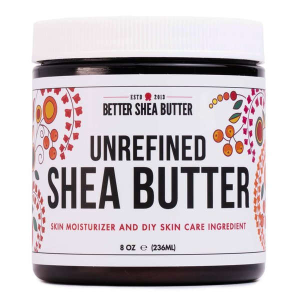 Raw Shea Butter - 100% Pure African Unrefined Shea Butter for Hair - Skin Moisturizer for Face, Body and for Soap Making Base and DIY Whipped Lotion, Oil and Lip Balm - 8 oz Jar