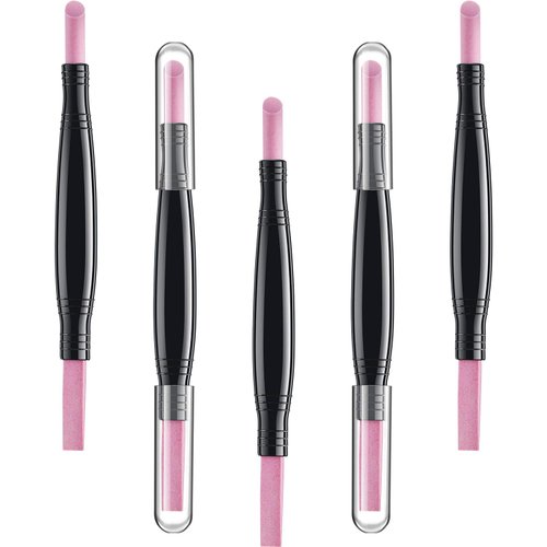 5 Pieces Pumice Stone Nail File Double-Headed Nail Polishing Pen Stick Cuticle Remover Trimmer Buffer Pedicure Pen Nail Art Care Tool for Household Beauty Salon Peeling Dead Skin Repairing