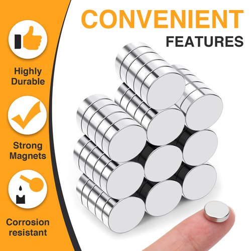 TRYMAG 200Pcs Refrigerator Magnets, Small Round Magnets for Crafts, Mini Rare Earth Magnets Tiny Strong Neodymium Disc Magnets for Whiteboard, Fridge, Office, Hobbies, and Button Magnets