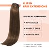 UGOTRAYS Medium Brown Hair Extensions Real Human Hair Clip in Hair Extensions 70g 7pcs 12inch,Soft & Natural Straight Double Weft Remy Hair for Women 12in #4 Chocolate Brown Hair Extensions
