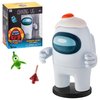 P.M.I. Among Us Crewmate Figure with Stamper | 4.5-Inch-Tall Among Us Toy + 3 Hidden Accessories| Among Us Party Favors and Playable Collectibles | Crewmate in The Egg Hat