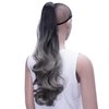 IMISSU Curly Ombre Color Claw Ponytail Hair Extensions Pony Tail Clip in Hairpiece (Ombre Dark Grey)