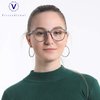VisionGlobal Blue Light Blocking Glasses for Women/Men, Anti Eyestrain, Computer Reading, TV Glasses, Stylish Oval Frame, Anti Glare(Wood,+0.50 Magnification)