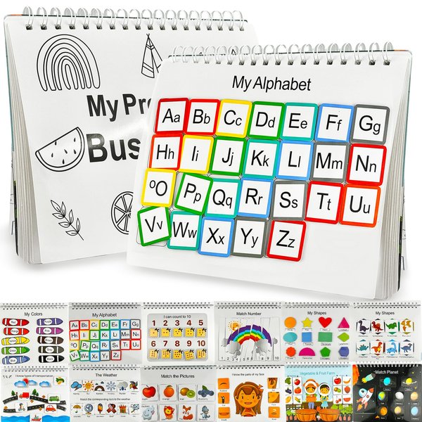 My Preschool Busy Book, Busy Book Preschool Learning Activities, Toddler Busy Book for Kids, Education Workbook Activity Binder Learning Toys, Learning Materials and Tracing Coloring Book (1Pcs)