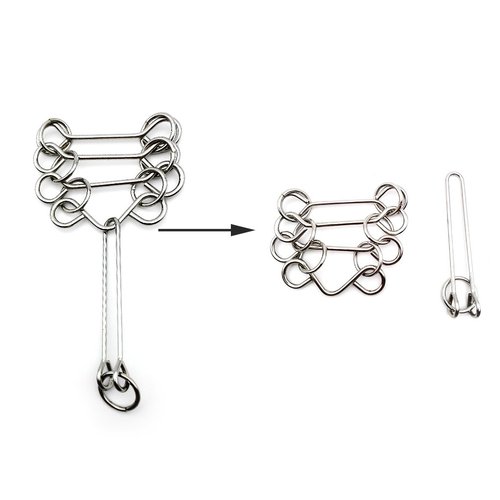 Zooshine 4PCS Advanced Metal Brain Teasers Puzzles Higher Level Challenge for Party Games,Parent-children Games, Office Toys, Gift for Kids Adults