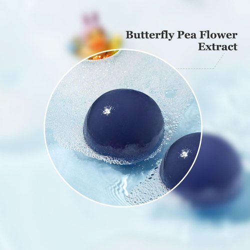 ONGREDIENTS Butterfly Pea Cleansing Ball, Face Soap Bar, Jelly Ball Cleanser, 3.8 Ounce