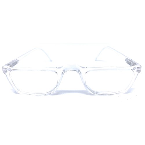 The Felix Rectangle Half Frame Reading Glasses, Unisex Half Rim Readers + 2.00 Clear