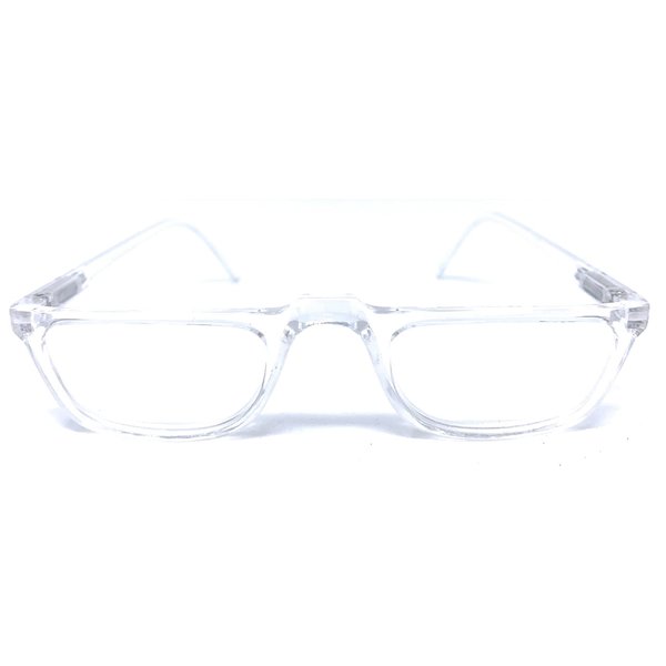 The Felix Rectangle Half Frame Reading Glasses, Unisex Half Rim Readers + 2.00 Clear