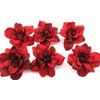 6 pc Lot Red Apple Blossom Silk Flower Hair Clips