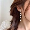 Aneneiceera Vintage Butterfly Pearl Drop Earrings Gold Pearl Chain Earrings Long Pearl Tassel Earrings White Butterfly Stud Earrings Wedding Pearl Earrings Jewelry for Women and Girls