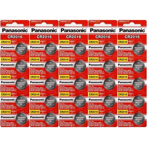 Panasonic CR2016 3V Lithium Coin Battery (Pack of 25)