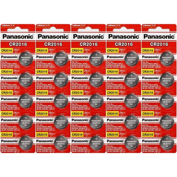 Panasonic CR2016 3V Lithium Coin Battery (Pack of 25)