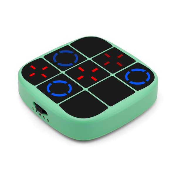 Tic Tac Toe Bolt Game,4-in-1 Handheld Puzzle Game Console,Electronic Tic Tac Toe Game,Educational and Memory Growth,Portable Travel Games for Car Ride,Board Games for Kids and Adults (Cyan)