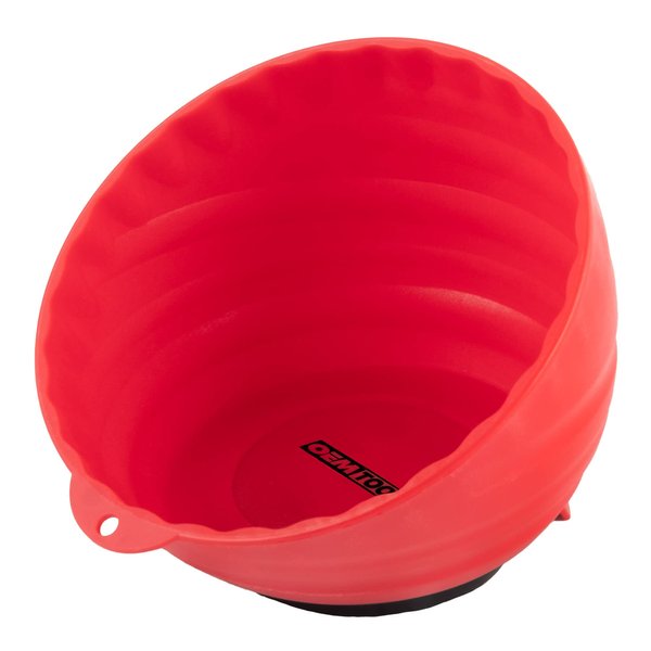 OEMTOOLS 25333 Red Magnetic Nut Cup, Curved Magnetic Parts Tray Holds Up to 5 Pounds, Attaches To Metal Surfaces, Multi-Use Nuts And Bolts Organizer Made From Durable ABS Plastic