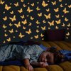 SAOROPEB Glow in The Dark 3D Butterfly 24 Pcs 3 Sizes, Luminous Butterfly Stickers for Ceiling or Wall, Glow in The Dark Party Supplies, Removable Luminous Stickers for Kids Babys Nursery (Orange)