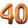 Orange 40 Number Balloons, 40 Inch Giant Number Balloons Foil Mylar Helium Orange Number 40 Balloons for 40th Birthday Party Supplies Anniversary Event Celebration Decorations