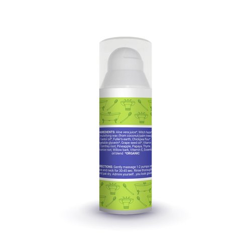Exfoliating Face Wash (Lemongrass) | Cream Cleanser that Removes Makeup and Tones | 100% Natural with Organic Ingredients | Made for Sensitive and Dry Skin | 1.7 fl. oz.