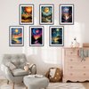 MISCER 6 Pack Paint by Numbers Kit for Adults Beginner,Starry Sky Paint by Number Kits, DIY Acrylic Oil Painting Suitable for Home Decoration (8 * 12 Inch)
