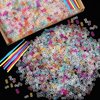 Aunifun 580 Pieces Rainbow Refill Kits S Clips Crochet Hooks DIY for Rubber Band Bracelets Clips S Connectors