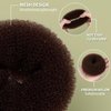 Fandamei Hair Bun Maker Set- 7 PCS Hair Donuts for Buns (1 Extra-large,2 Large,2 Medium and 2 Small), 10 Invisible Hair Nets for Buns, 20 PCS Bobby Pins, 5 PCS Hair Elastic Ties Black,Bun Maker-Brown