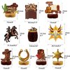 10 Pcs Western Cowboy Honeycomb Centerpieces Wild West Party Decorations Western Centerpieces for Tables 3D Double Sided Stand Cards Rodeo Themed Party Decorations