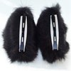 Cat Ears Headband Hair Clips Fox Ears Hair Bands Barrettes Women Furry Kitty Kitten Cat Headpiece Hairband Hair Hoop Halloween Party Decoration Cosplay Costume Handmade Hair Accessories Black Black
