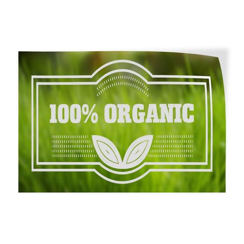 Decal Stickers Multiple Sizes 100% Organic Restaurant Cafe Bar Industrial Vinyl Safety Sign Label Restaurant & Food 7x5Inches