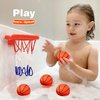 MARPPY Bath Toys, Bathtub Basketball Hoop for Toddlers Kids, Boys and Girls with 4 Soft Balls, Mold Free & Strong Suction Cup, Bathtub Shooting Game & Fun Toddlers Bath Toys for Boys or Girls