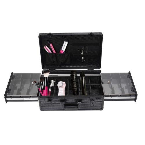 DNYSYSJ Barber Carrying Case Barber Case, Stylist Tool Box Crocodile Pattern Professional Salon Hair Cutting Grooming Kit Storage Organizer for Clippers, Scissors, Barber Supplies (E)