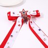Boderier 4th of July Hair Bows for Women American Flag Stars Hair Bow Clips Jeweled Patriotic Ribbon Hair Clips Independence Day Hair Accessories Fourth of July Party Favors Red White Star