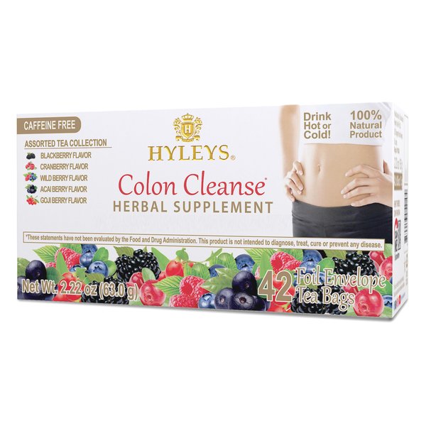 Hyleys Colon Cleanse Tea Assorted Flavors - 42 Tea Bags (1 Pack)