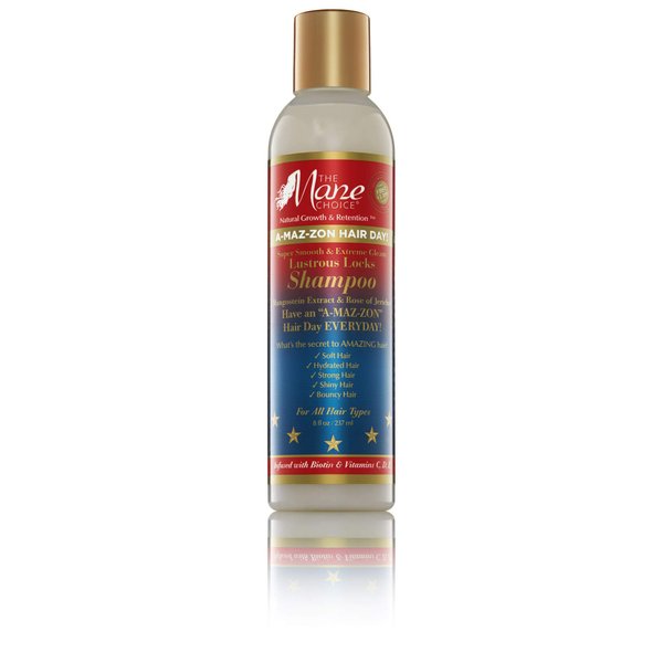 THE MANE CHOICE A-MAZ-ZON HAIR DAY - LUSTROUS LOCKS SHAMPOO - Hydrates and Softens Leaving Hair Shiny and Bouncy - Infused with Biotin, Rose of Jerico, Amla Oil, Vitamins C,D,E (8 OZ)