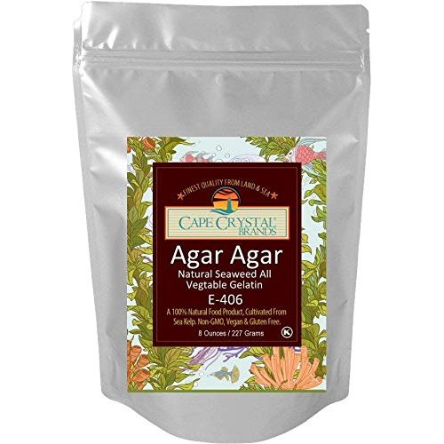 Agar Agar Powder (8 OZ) | Premium Quality | Healthy Vegan Gelatin Dietary Fiber Supplement and Thickener – Sugar-free, Gluten-free, Unflavored, Kosher Certified