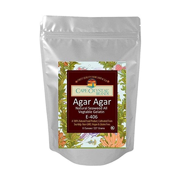 Agar Agar Powder (8 OZ) | Premium Quality | Healthy Vegan Gelatin Dietary Fiber Supplement and Thickener – Sugar-free, Gluten-free, Unflavored, Kosher Certified